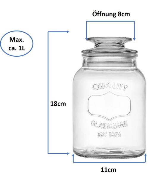 Glas Dosen Sisto 1,0L